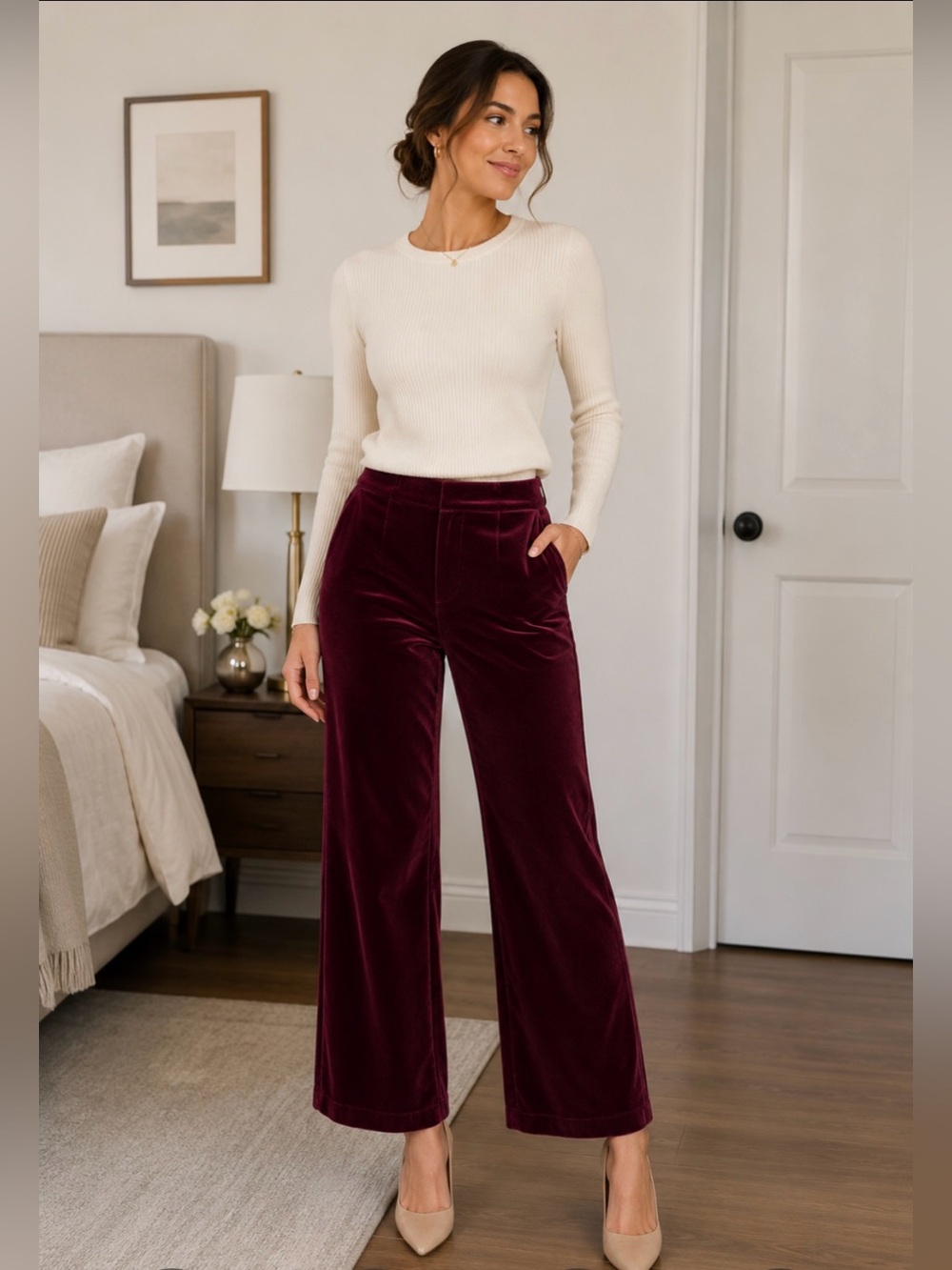 A.L.C. Velvet burgundy pant.